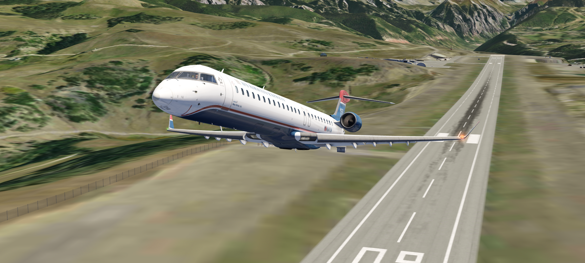 Aerofly FS 2022 US Airways CRJ 900 Takeoff from Telluride Airport