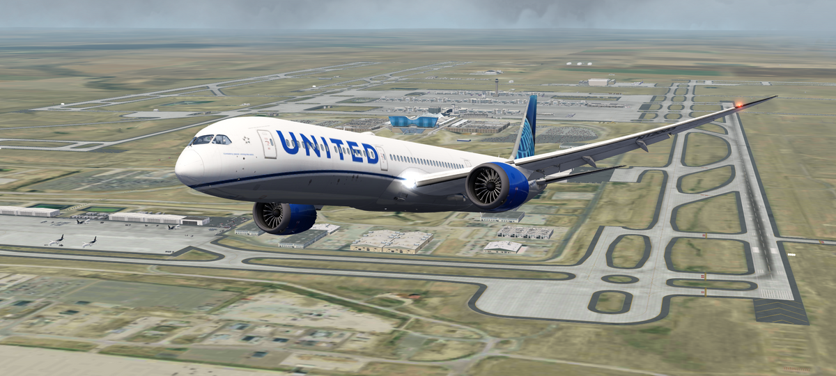 Aerofly FS 2022 United Boeing 787 Takeoff from Denver