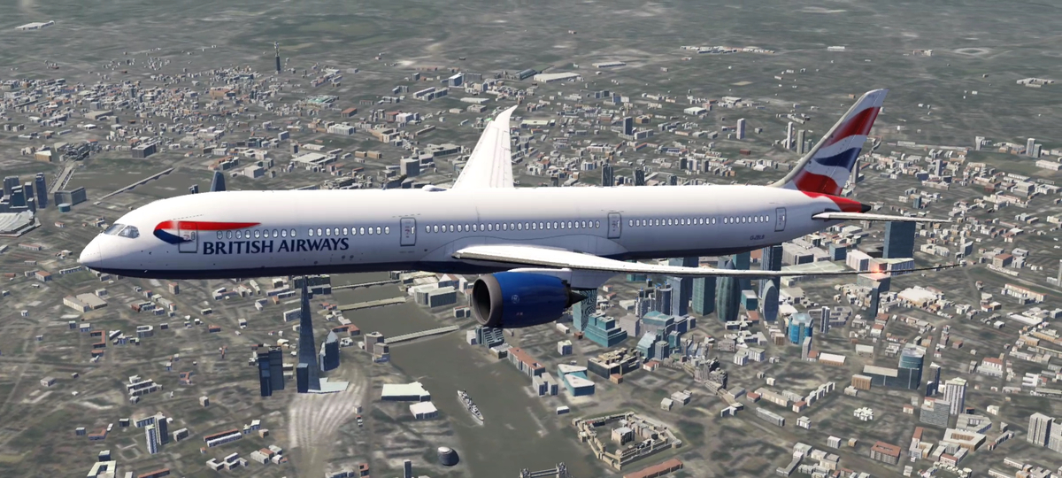Video Aerofly FS 2022 Boeing 787 over London downtown