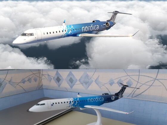 Aerofly FS 2022 Nordica CRJ 900 and real model of it