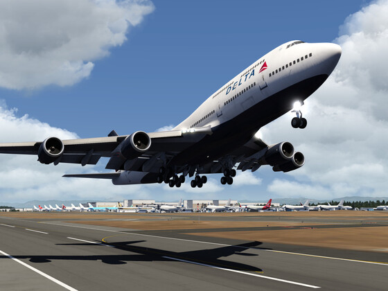 Boeing 747-400 leaving the Everett production plant