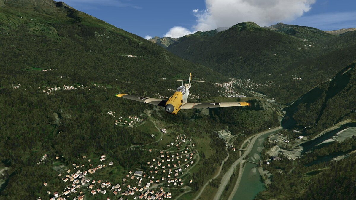 ME 109 crossing the Alps