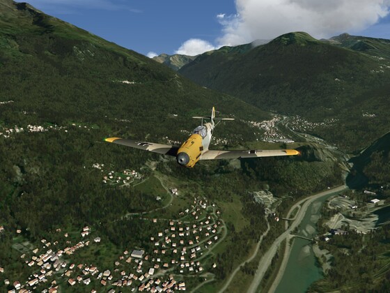 ME 109 crossing the Alps