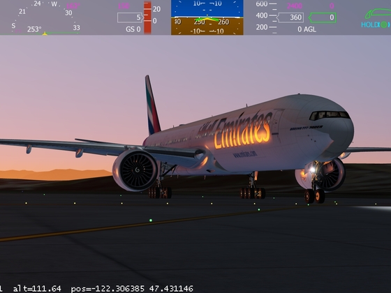 B777 Emirates taking off from Seattle