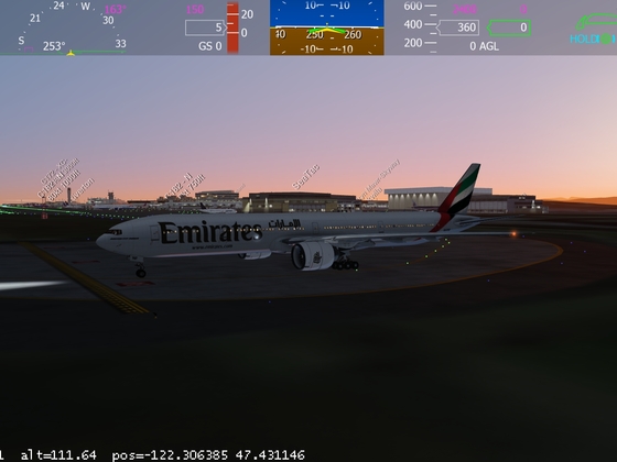 B777 Emirates taking off from Seattle