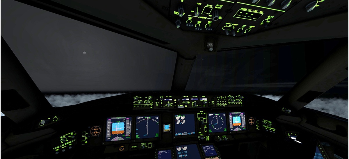 777 Night cockpit