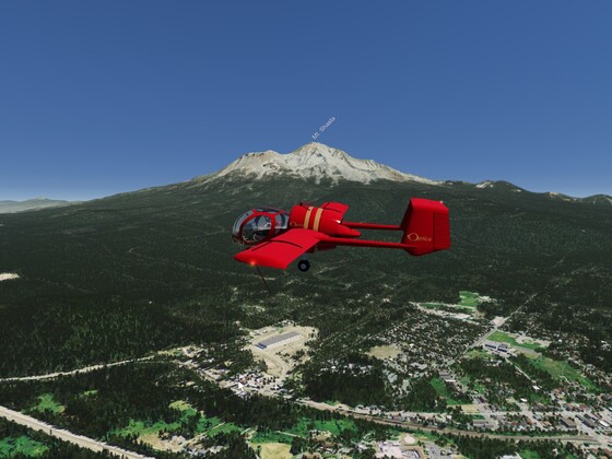 Kaniewski's Optica Model for FS 4 Flying by Mt. Shasta, CA, USA