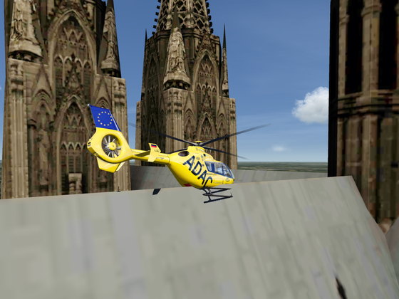 Landing attempt on the roof of Cologne Cathedral
