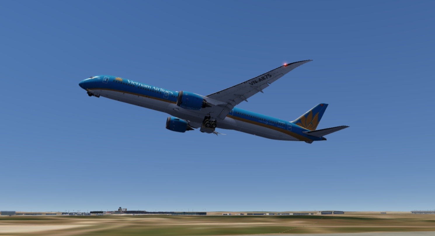 787 take off in Madrid