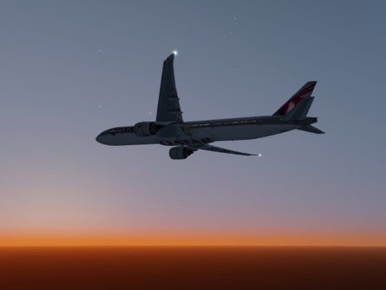 787 at 400 flight levels, with a beautiful sunrise