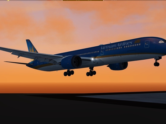 Landing, in the company of a magnificent sunset
