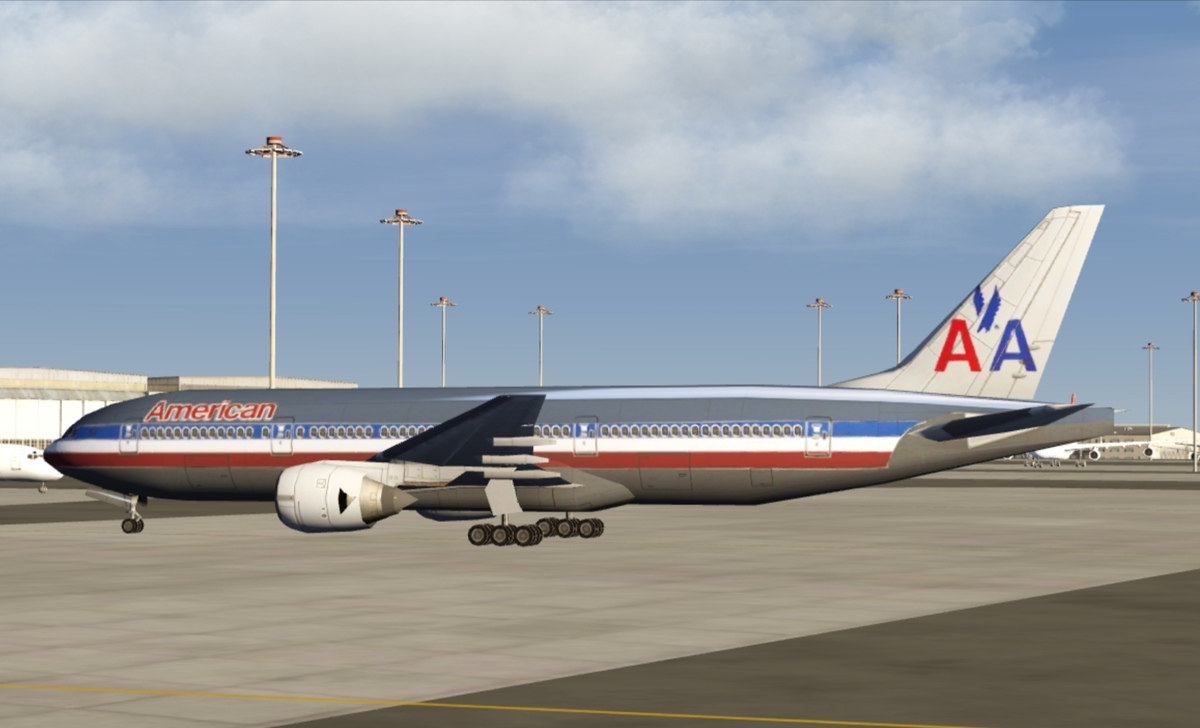 A 767 with the old american airline livery
