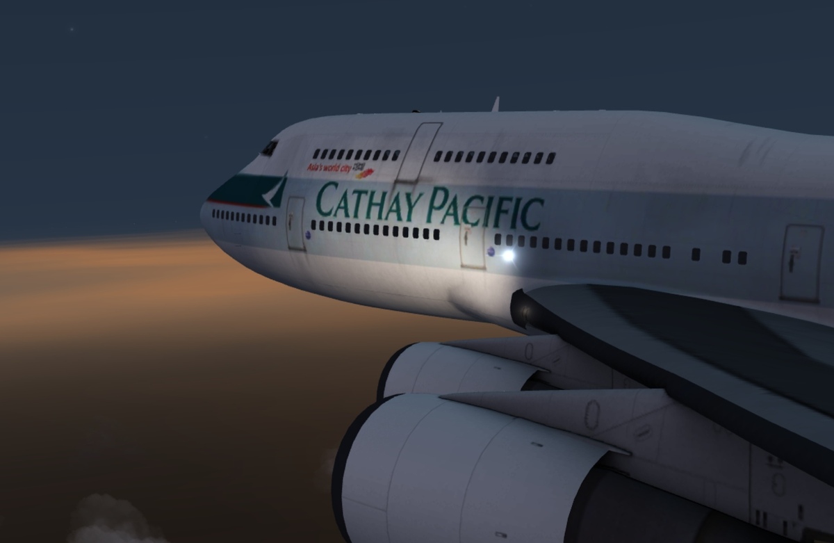 Beautiful sunset with the 747