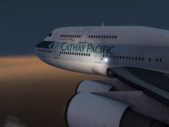 Beautiful sunset with the 747
