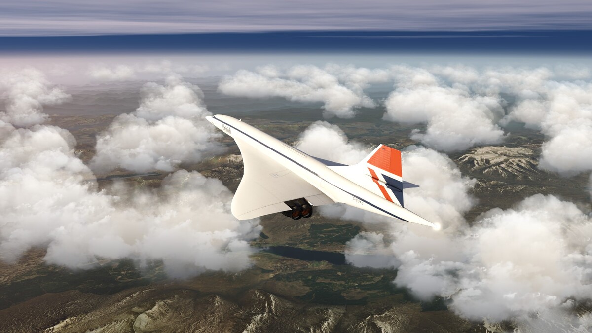 Concorde over Scottish Highlands