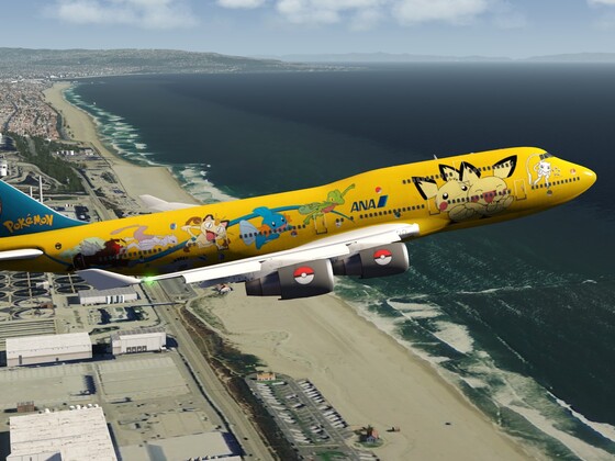 ANA 747leaving LAX