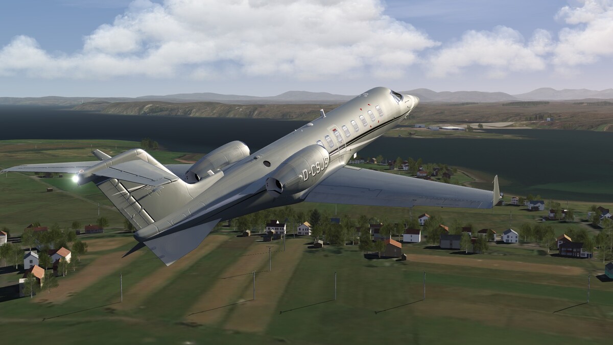 Learjet Taking off Western Isles of Scotland