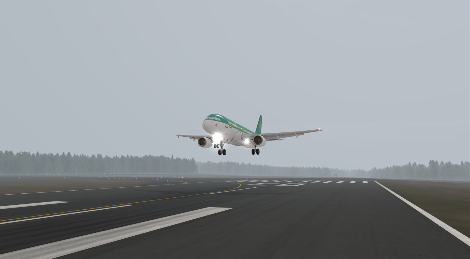 Aer Lingus A320 Landing in a Misty Gothenburg