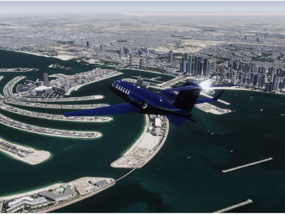 Flying over Dubai (streaming and custom images)