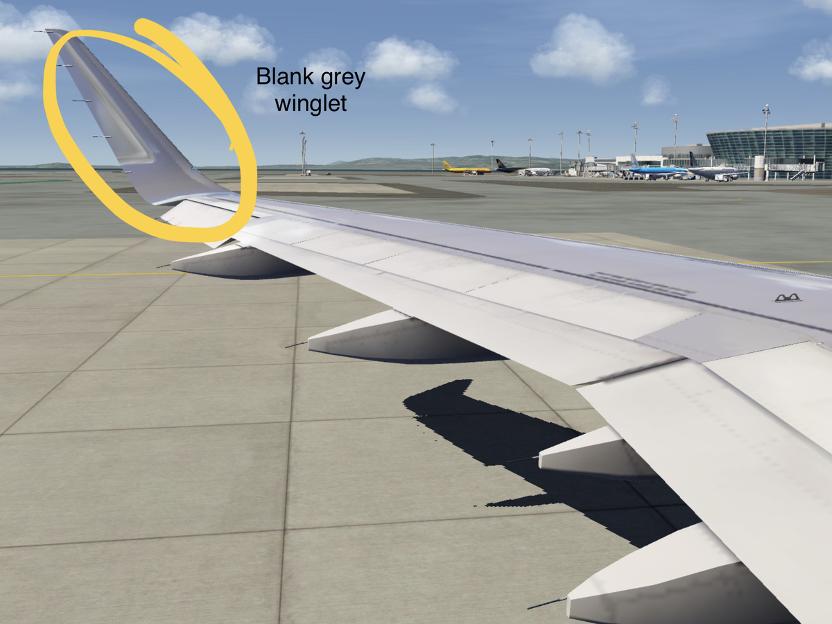 BLANK A320 WINGLETS- Must be fixed for FS2024
