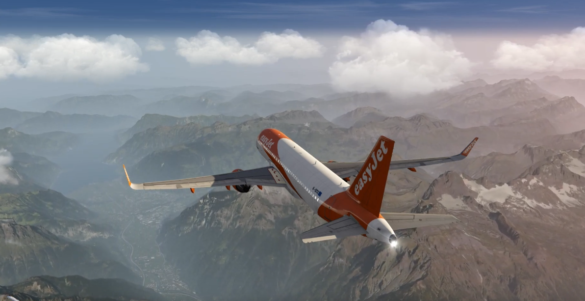Easyjet A320 over the Alps