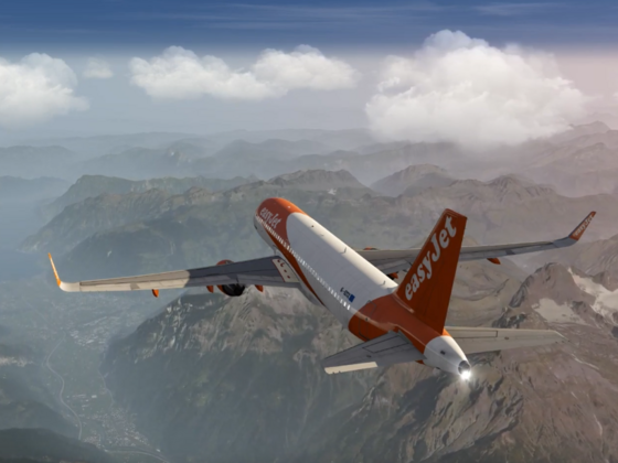 Easyjet A320 over the Alps