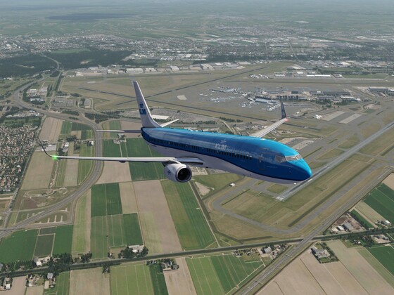 Climbing out of Schiphol B737 - 900