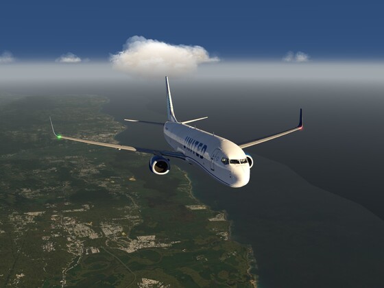 United B737 - 900ER @ 31,000Ft on Route To St Maarten