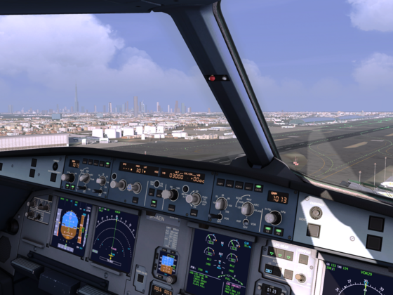 First Officer view of Burj-Khalifa at Distance.