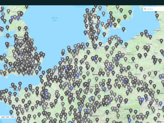 More detailed map of European airports in AFS4