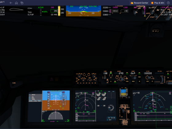 Cruising  at FL330 in 737 MAX 9 on my way to LTFM in darkness FDB3VG (FlyDubai)