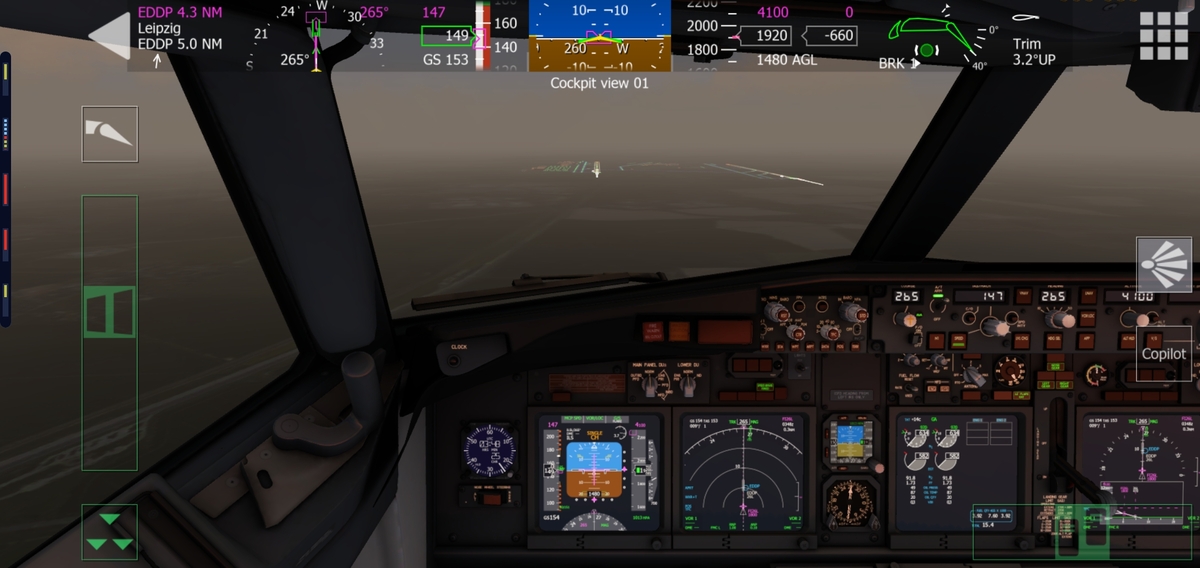 739 approach and landing at Leipzig