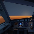A beautiful sunset on board an A320