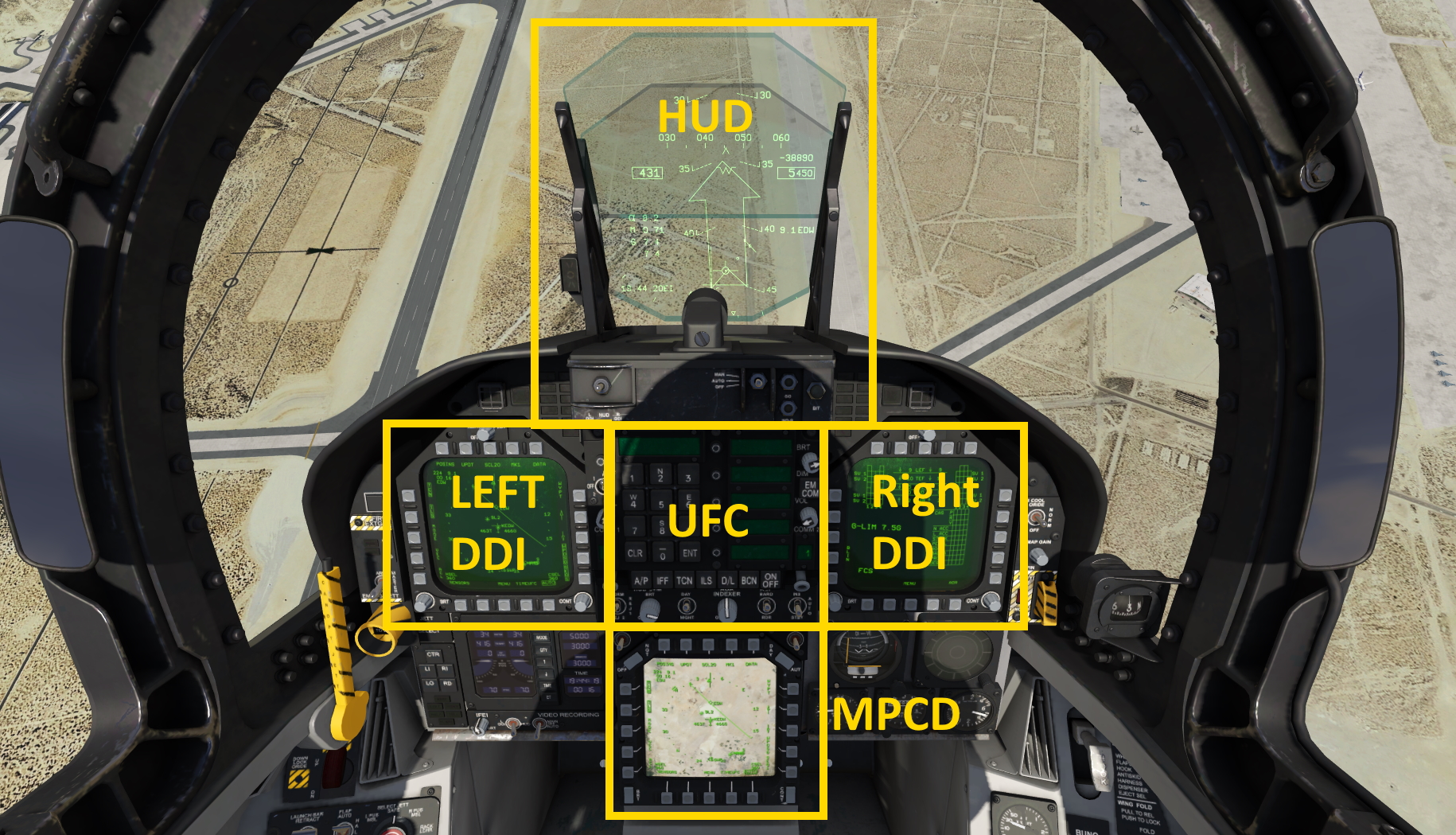 F18C Cockpit Layout.